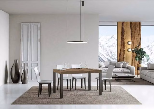 Tavolo allungabile ITAMOBY Everyday con telaio Antracite e piano Quercia Natura L/P/H: 140/400 x 90 x 77 cm