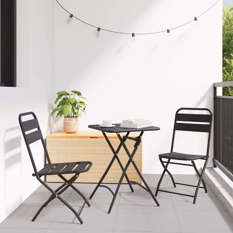 Maison Exclusive - Set da bistrot, 3 pezzi, acciaio antracite