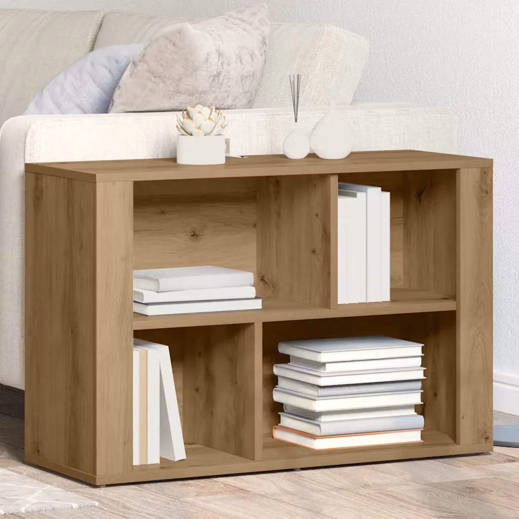 Credenza in stile rustico vidaXL in legno color rovere marrone L: 80 cm, P: 30 cm, H: 53 cm