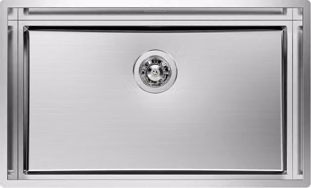 Lavello ad incasso rettangolare Foster Quadra EVO in acciaio inox colore argento L: 78,0 cm, P: 47,0 cm, H: 20,4 cm