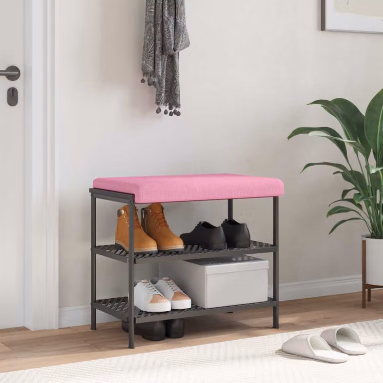 Cuscino per panchina vidaXL in tessuto rosa con imbottitura in schiuma e base antiscivolo, L/P/H: 60 x 38 x 3,5 cm