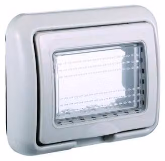 ETTROIT Placca con coperchio 3P IP55 custodia idrobox compatibile Bticino Living colore GRIGIO - LG2703
