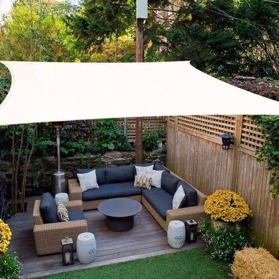 Schattenshade - Telo rettangolare in HDPE traspirante 4x6 m (185 g/m²), rete ombreggiante rettangolare 6x4 m con protezione UV per terrazze, giardini ed esterni - Bianco