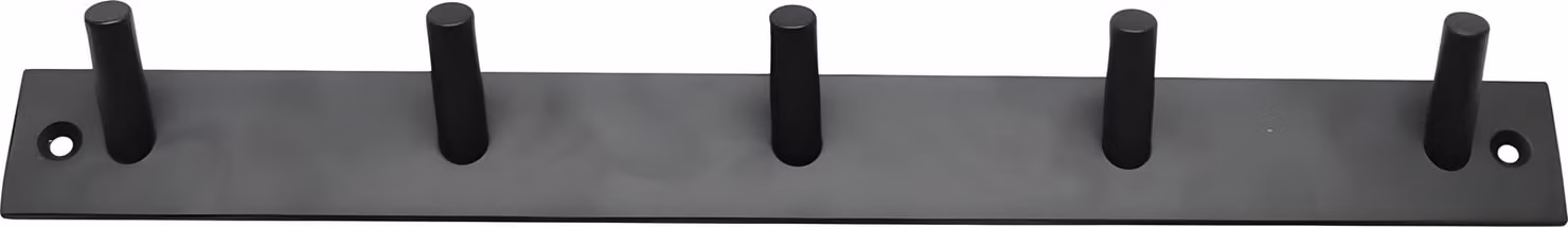 Robusto appendiabiti nero (metallo, 5 ganci, larghezza 32 cm)
