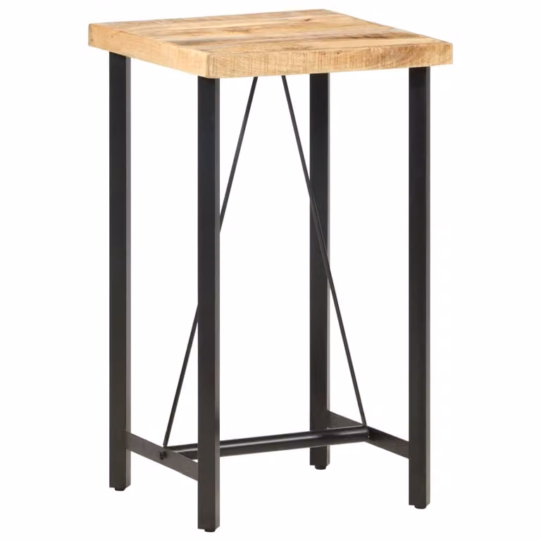 The Living Store Tavolo da bar 60x60x107 cm Legno di mango grezzo