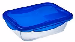 Contenitore alimenti Pyrex Cook & Go con coperchio a scatto in plastica blu, 1,7 l