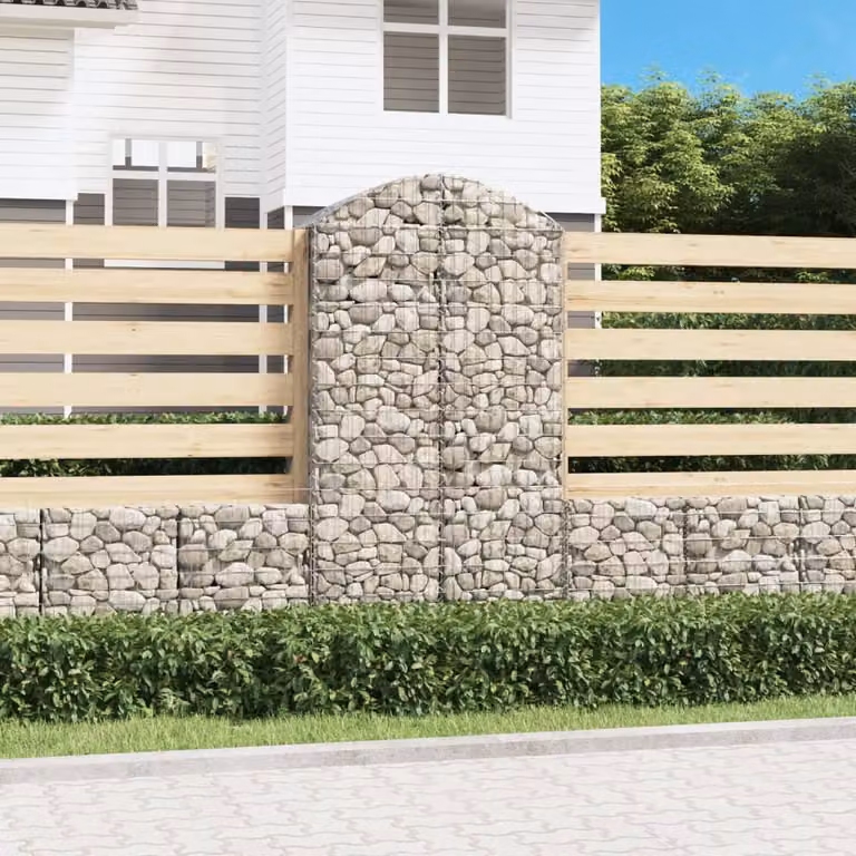 Cesto Gabbione ad Arco vidaXL in Acciaio Zincato Grigio L/P/H: 100 x 50 x 180/200 cm