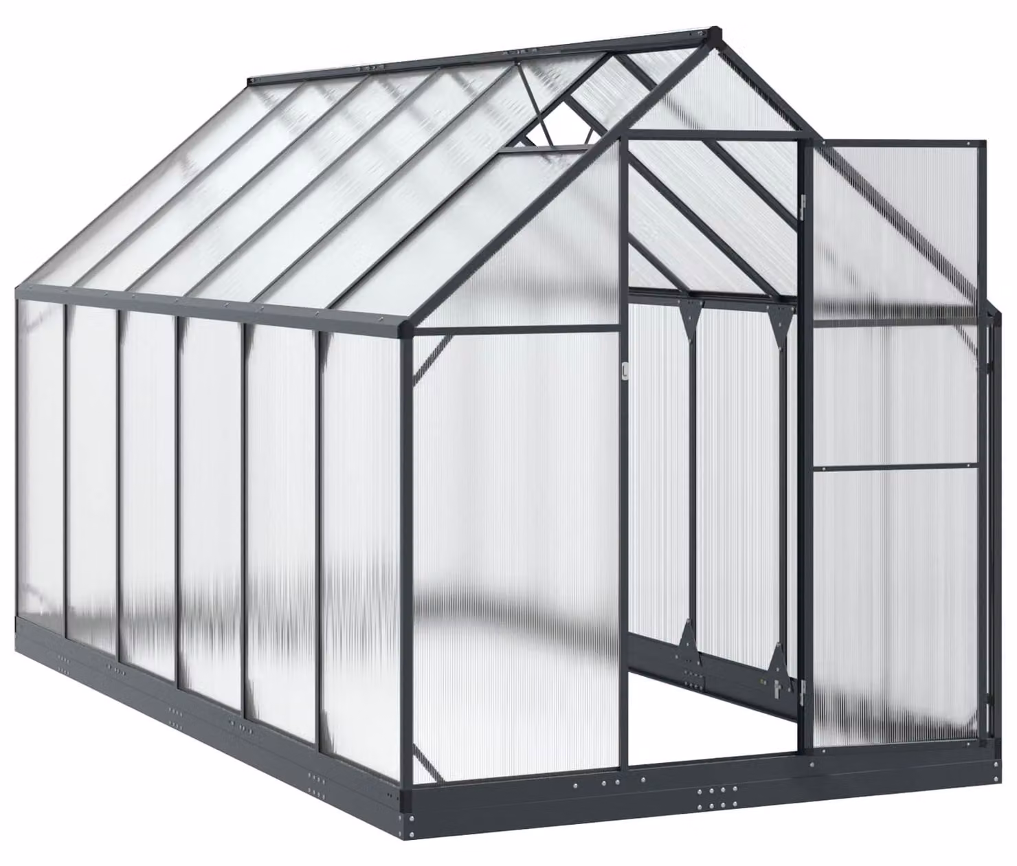 Serra da Giardino con porta Antracite 183,5 x 363,5 x 207 cm