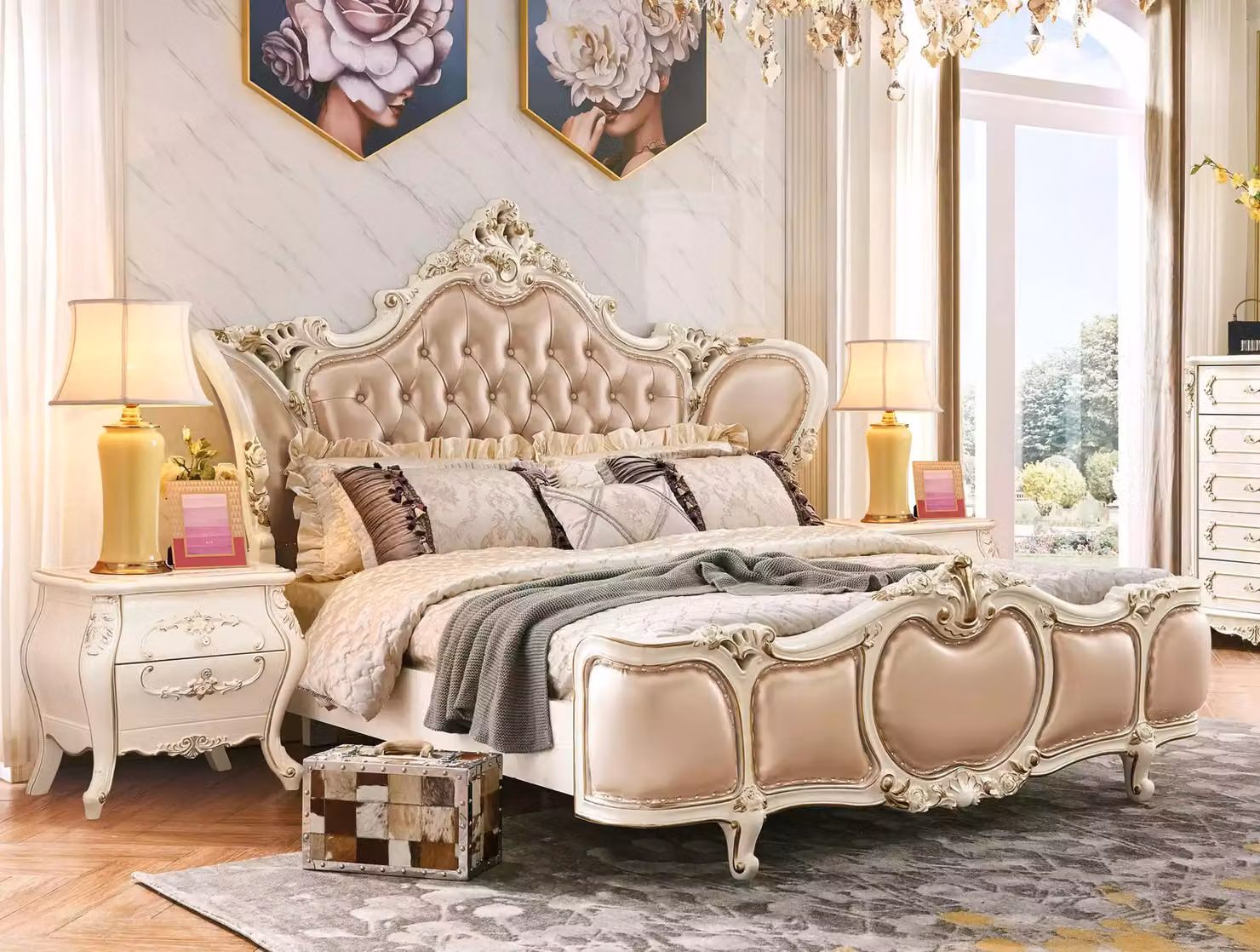 Mobili da camera da letto letto 2х comodini set nuovi mobili classici 3pcs
