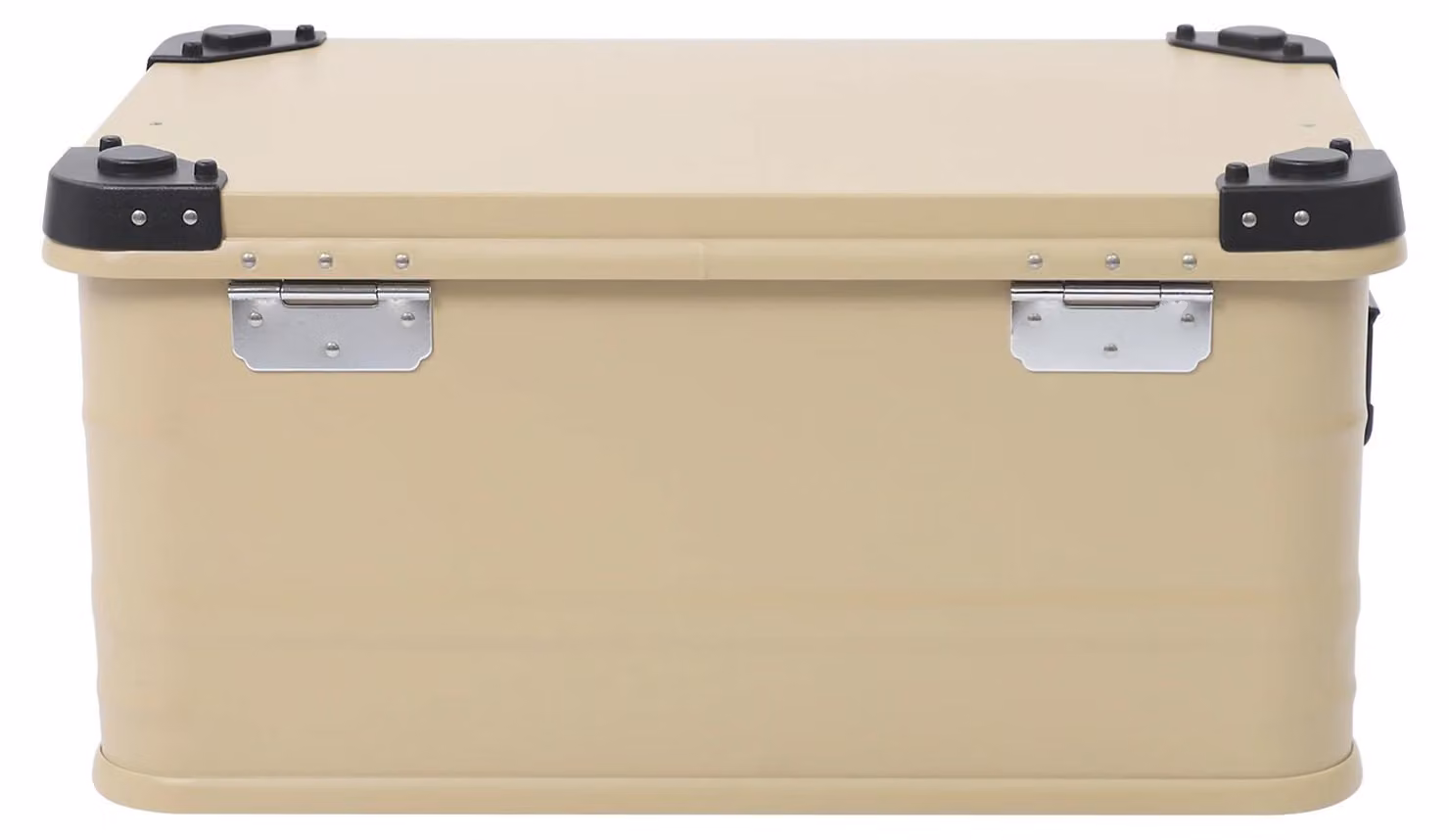 Contenitore di stoccaggio - Scatola di alluminio da 50L - Ermetica con coperchio - Rettangolare - Ideale per campeggio, pesca, viaggi, uso domestico - Autoportante - Colore kaki