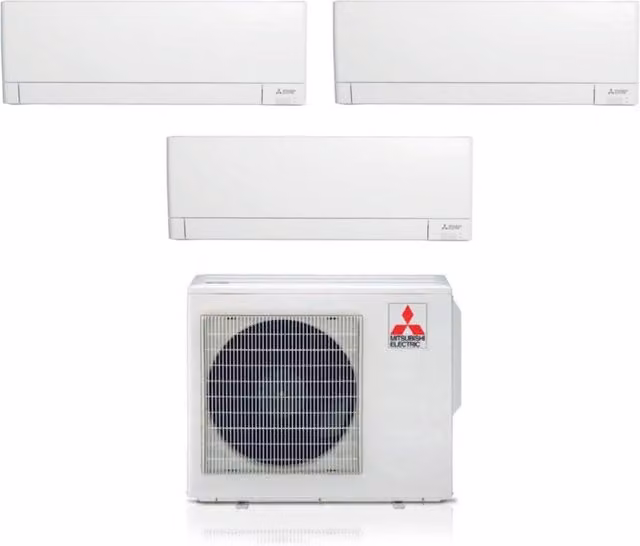 Condizionatore Trial Split Mitsubishi Electric MSZ-AY 12+12+12 con MXZ-4F72VF R-32, Wi-Fi Integrato e Controllo via App, Colore Bianco