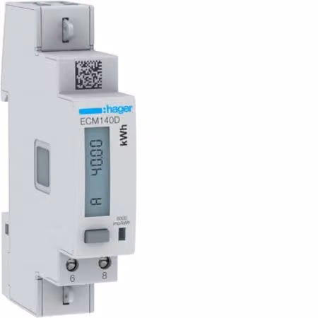 Contatore di energia monofase, diretto 40A, 1M, MBUS, MID ECM140D hager