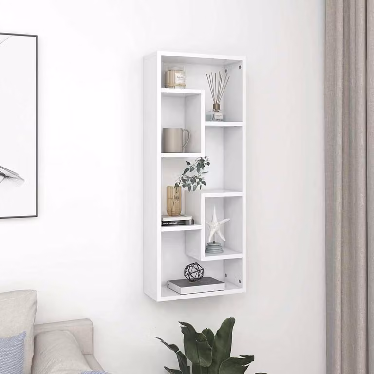 vidaXL Scaffale a Parete Bianco in Legno MDF L: 36 cm, P: 16 cm, H: 90 cm