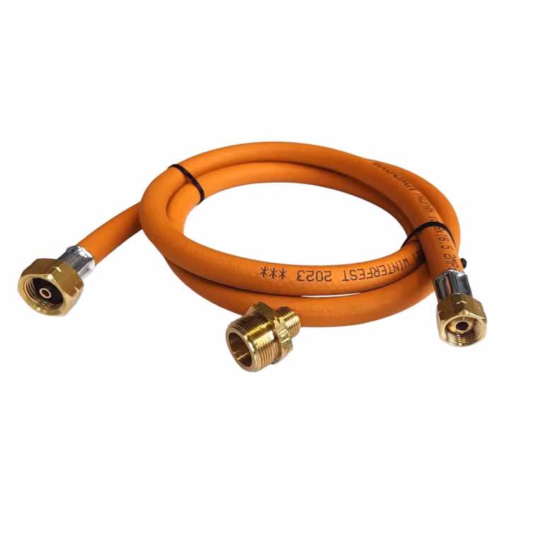 Zatechs Kit di conversione USA Tubo flessibile per gas propano butano 2 m 20 bar Ø9,0 mm 21,8 mm filettatura x 3/8" raccordo incl. adattatore 1" Barbecue a gas Riscaldatore da campeggio