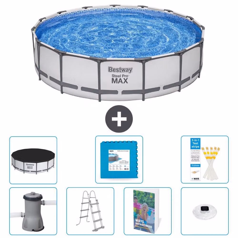 Bestway Steel Pro MAX, piscina in acciaio, forma rotonda - 457x122 cm - 6 pezzi, modello S674