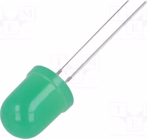 5 LED, 10 mm, 180°, giallo-verde, OSG8NUA1K4A, diodi LED a foro passante (THT), 10 mm, 20÷30 mcd