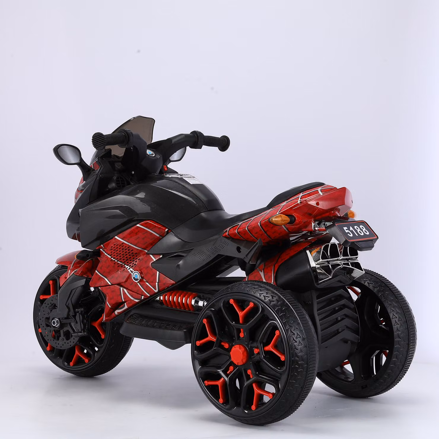 Moto elettrica per bambini Aosom a 3 ruote con musica Bluetooth e vano portaoggetti, Rosso, L 115 x P 59 x H 73 cm – 2