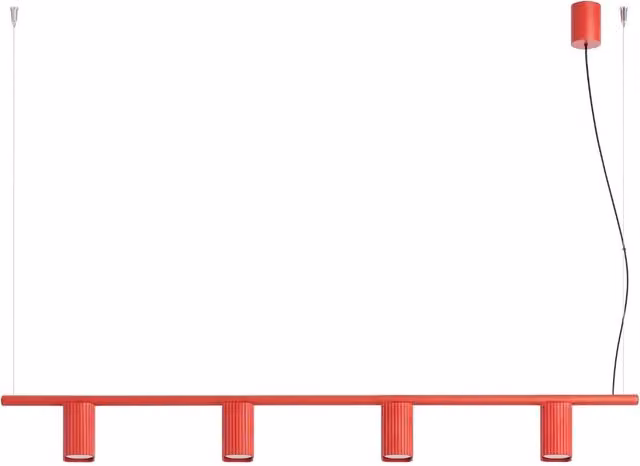 Lampadario RAYO 4 rosso
