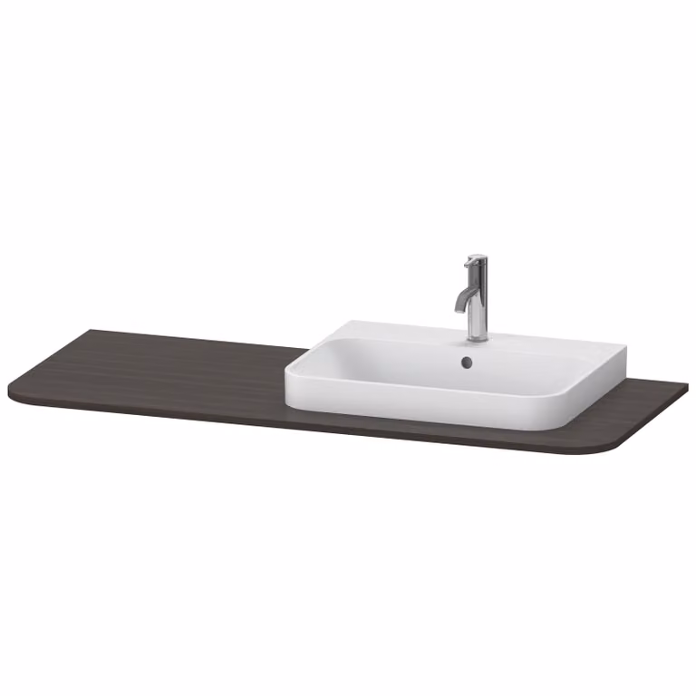 Duravit Happy D.2 Plus Console 1300x550 mm, 1 découpe à droite, pour meuble sous-lavabo HP4942, HP4962, HP4972, HP031KR6969, HP031KR6969