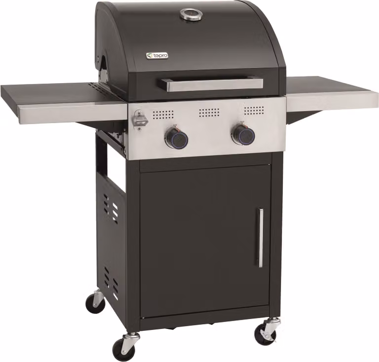 Barbecue a gas Tepro Keansburg 2 SE, 2 bruciatori, griglia in ghisa, ripiani laterali ribaltabili