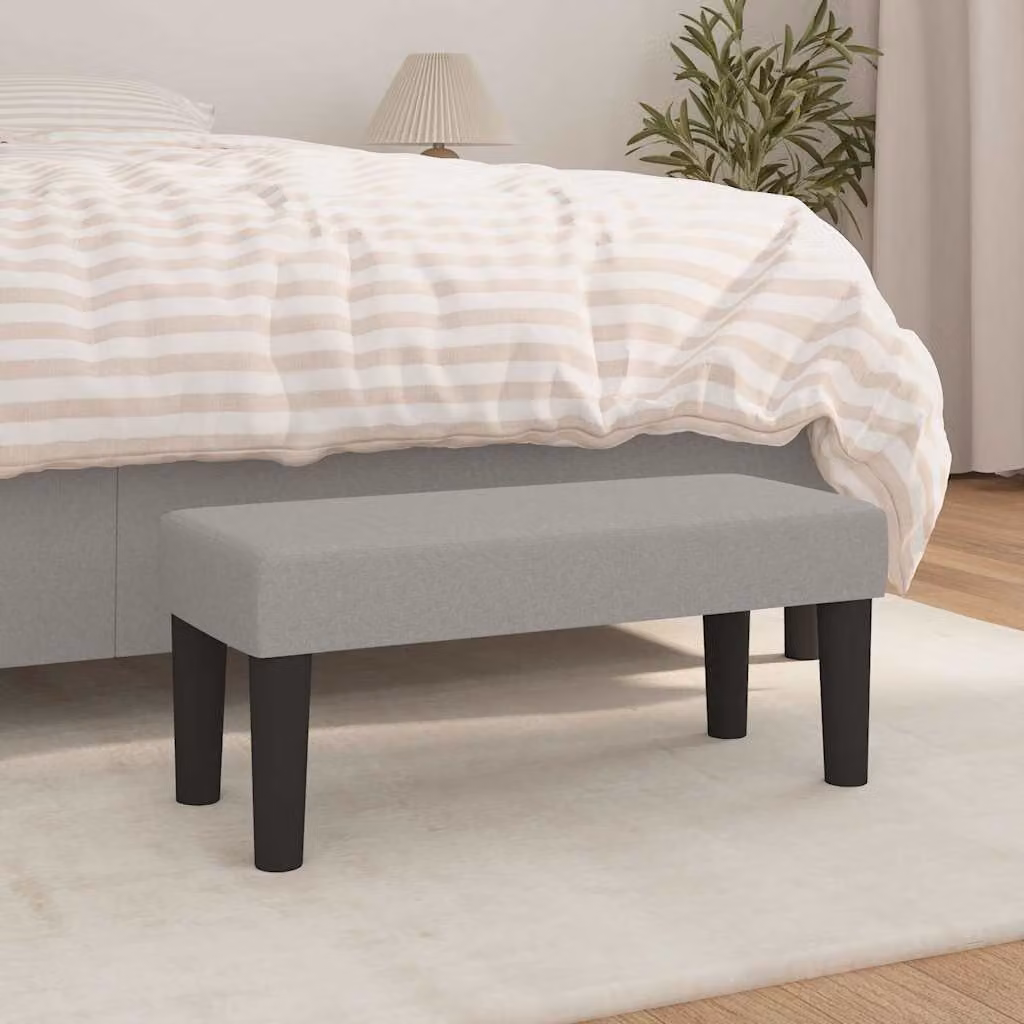 Panca vidaXL Grigio in Tessuto e Legno L: 70 cm, P: 30 cm, H: 30 cm