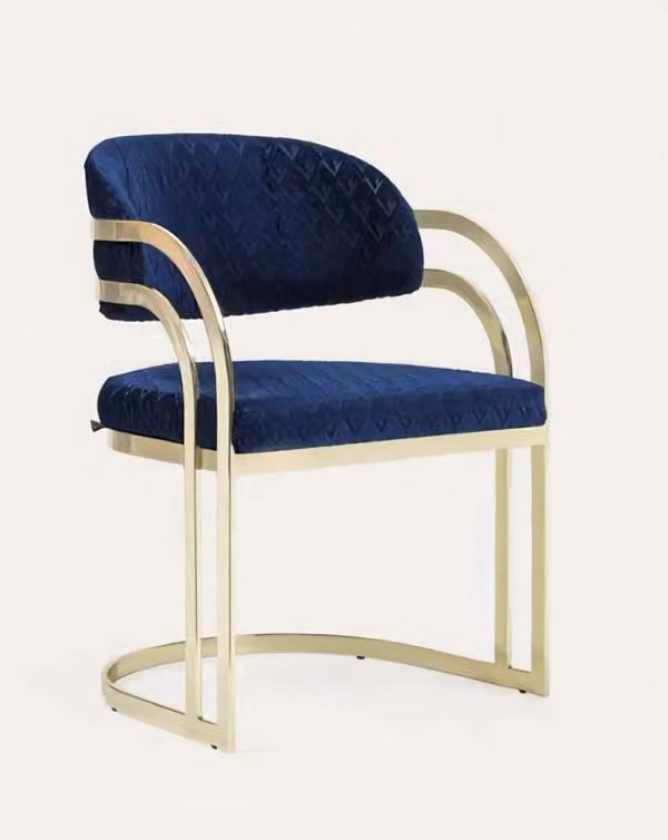 Esszimmerstuhl Blau Gold Edelstahl Einzigartig Stuhl Lehnstuhl Stühle