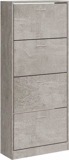 Scarpiere di design moderno con 4 cassetti 63 x 24 x 147 cm in legno multistrato grigio cemento 02_0047066