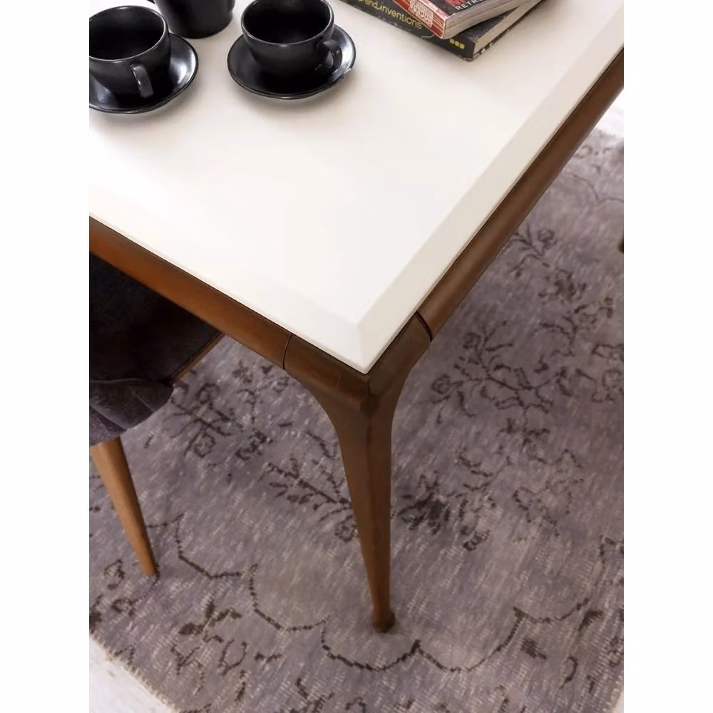 Tavolo Diana rettangolare moderno in bianco, L: 190 cm, P: 105 cm, H: 80 cm – 2