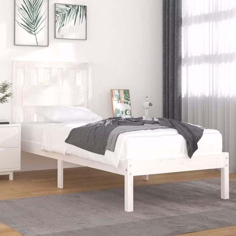 vidaXL Giroletto in legno massello di pino bianco, L/P/H: 200 x 90 x 100 cm