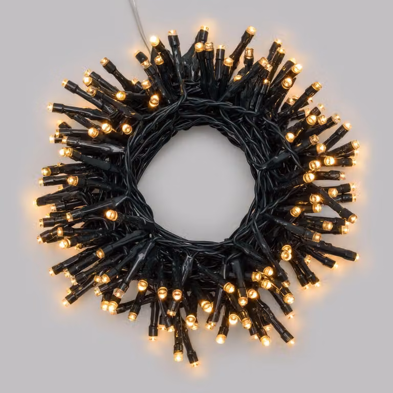 Catena luminosa a LED con 180 luci bianche calde, timer, 8 modalità e decorazioni a forma di fiocchi di neve