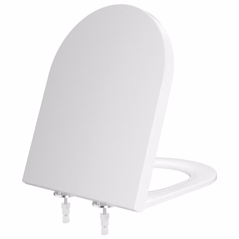 Copriwater, design ergonomico, sistema di chiusura ammortizzata, bianco, bianco
