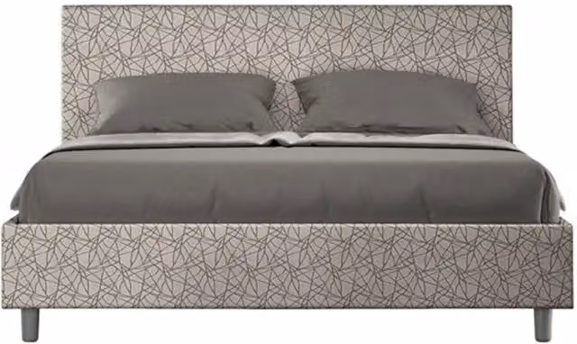 Letto matrimoniale contenitore Adele Ityhome imbottito in tessuto grigio L/P: 160 x 200 cm – 1