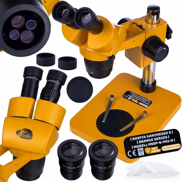 Microscopio Stereoscopico Binoculare Ganimedes S Rosfix Arancione con Zoom 20-40x e Oculare WF10X/20 – 1
