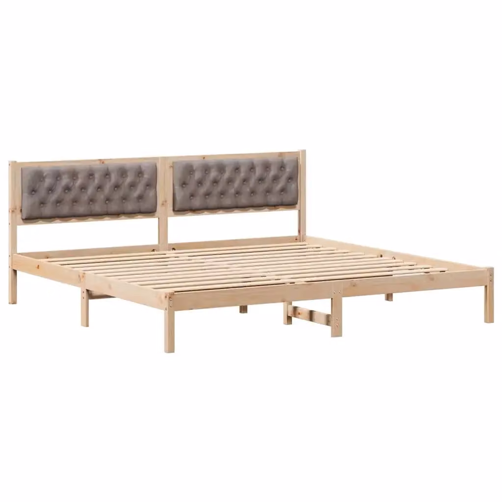 Struttura del letto Talpa vidaXL in pino massello, beige o marrone, 200 x 200 cm – 2
