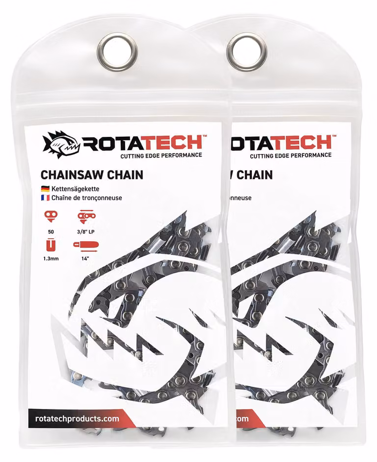 2 catene per motosega da 14 pollici, passo 3/8", passo di spinta 1,3 mm, 50 maglie, compatibili con i modelli Stihl MS210 e MS211