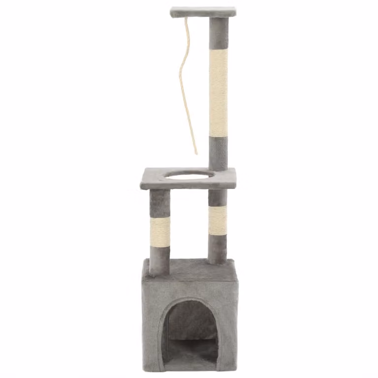 The Living Store Tiragraffi per gatti con tiragraffi in sisal 109 cm Grigio