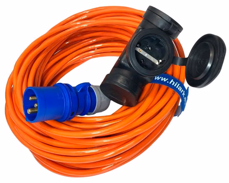 Adattatore da campeggio PUR H07BQ-F 3x2,5 CEE 25 m
