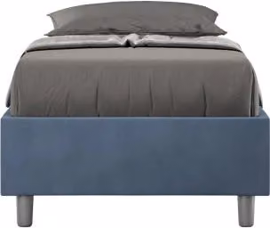 Letto Sommier imbottito Singolo 80x200 cm Azelia - Con rete,Microfibra,Blu