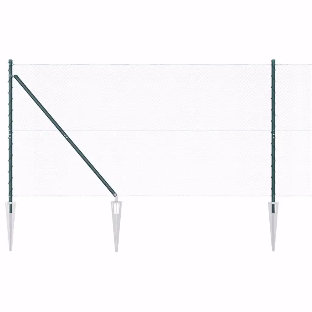 Recinzione esagonale con palo vidaXL in acciaio rivestito in PVC Verde L: 50 m, H: 1,2 m – 2