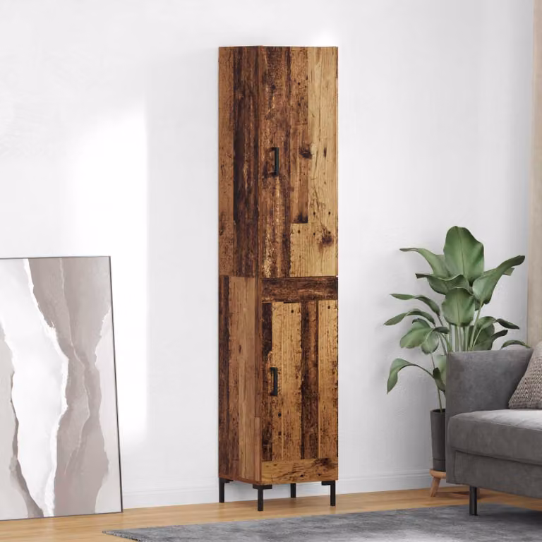 Credenza moderna vidaXL in legno e metallo marrone con ante a battente L/P/H: 34,5 x 34 x 180 cm