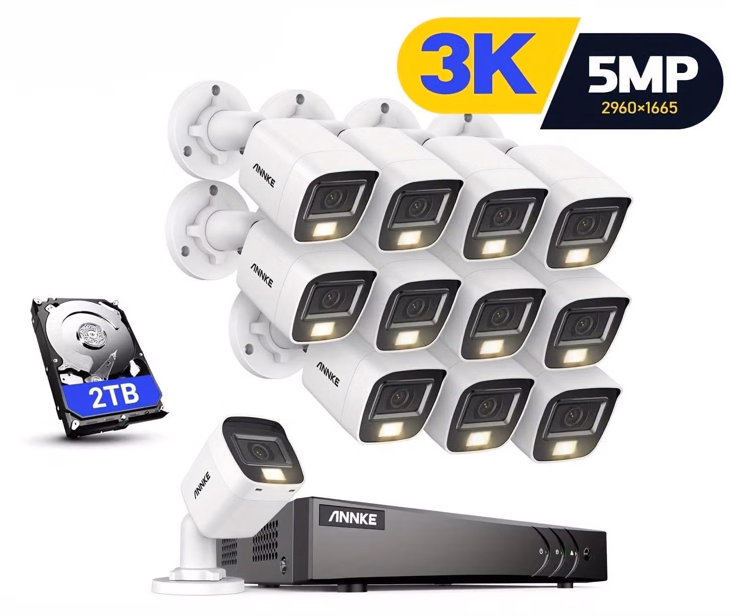 Sistema di sicurezza - Telecamera di sorveglianza - Sistema di videosorveglianza (CCTV) - Telecamera di controllo - Videosorveglianza - Registratore DVR 5-in-1