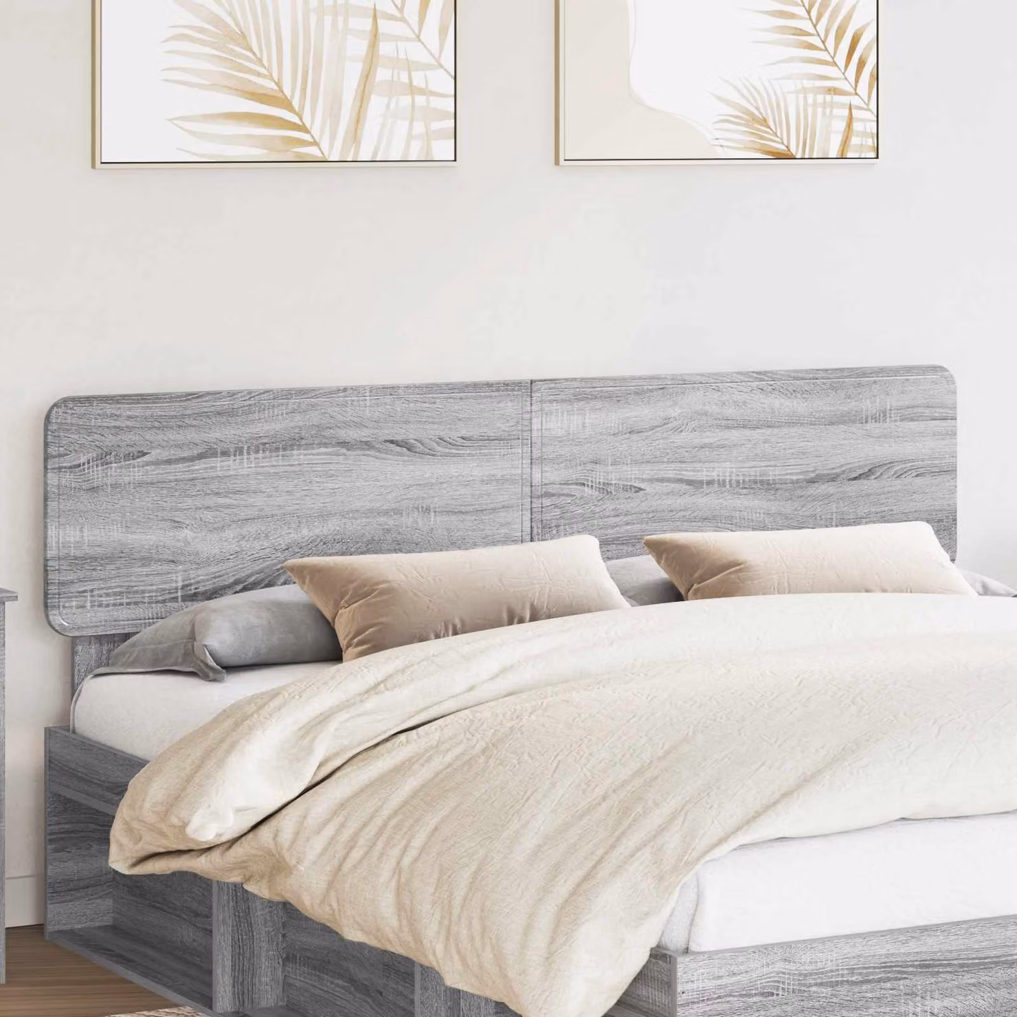 Testiera per letto vidaXL in legno ingegnerizzato grigio Sonoma con design minimalista