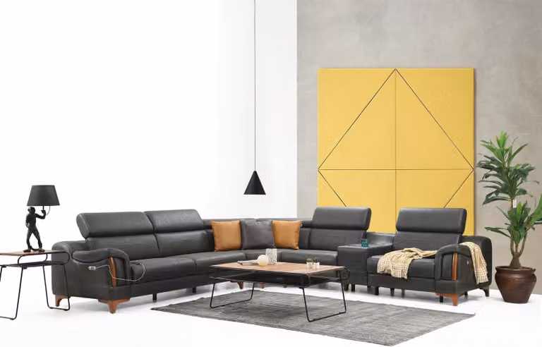 Ecksofa Luxus Sofa L-Form Möbel Wohnzimmer Designer Modern Textil