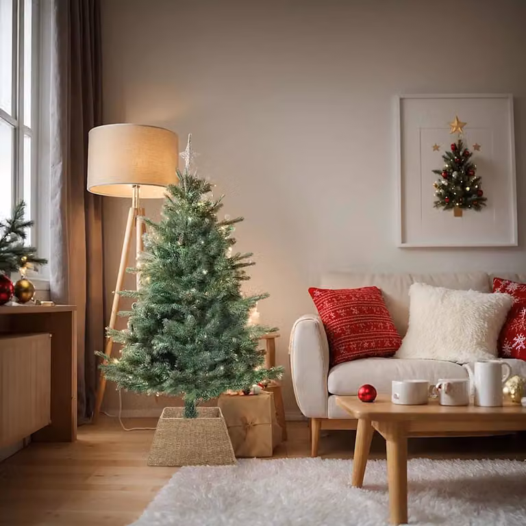 vidaXL Collare per Albero di Natale Marrone 50 x 50 x 25 cm seagrass