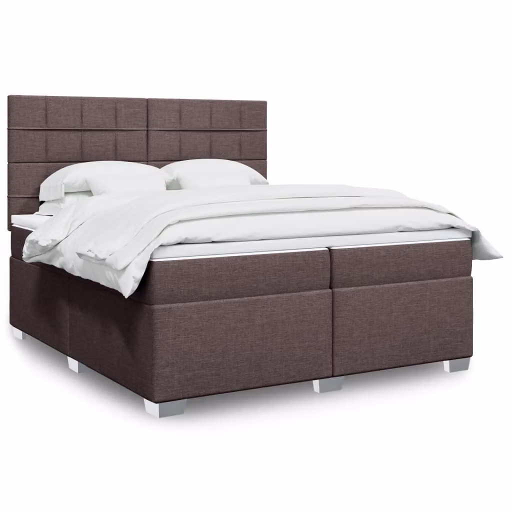 Maison Exclusive - Giroletto a Molle con Materasso Marrone Scuro 200x200cm Tessuto