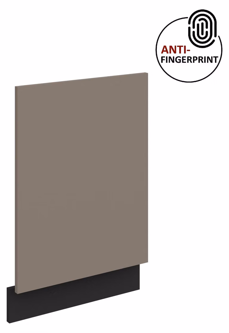 Pannello frontale per lavastoviglie da incasso da 45 cm ARIA, grigio sabbia ultra opaco + nero opaco, frontali di alta qualità con rivestimento anti-impronta, cucina a incasso