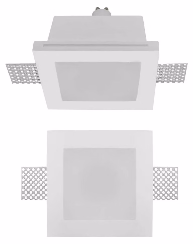 ARELUX XGESS MINI TRIM. Faretti incassati quadrati con diffusore, attacco GU10/PAR16, 1x50W max, 230V AC, grado di protezione IP20, finitura bianca