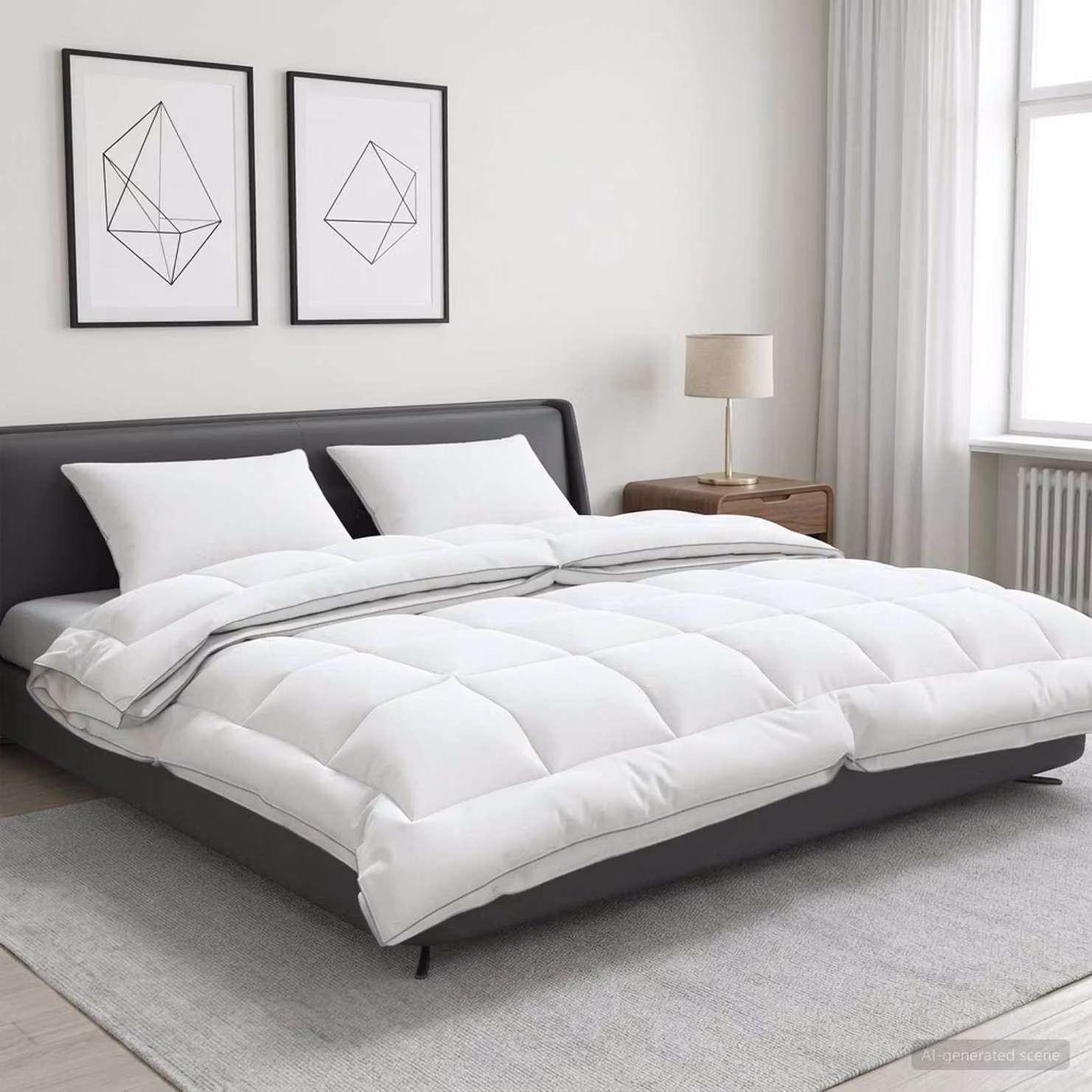 Set di piumone e cuscini 3 pz vidaXL 4 stagioni bianco 220x240 cm
