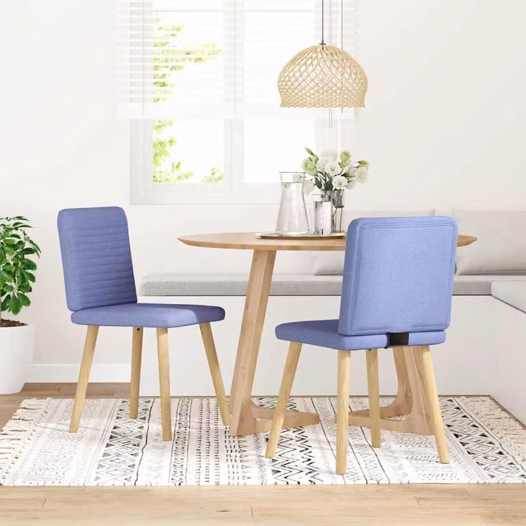 Sedie da Pranzo 2 pz Blu Jeans in Tessuto