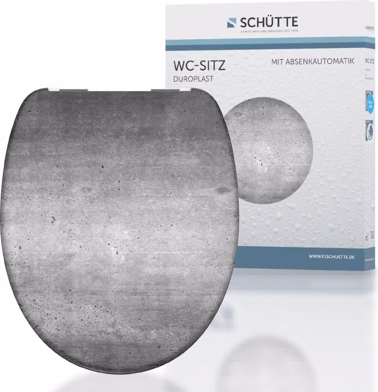 Sedile per WC SCHÜTTE INDUSTRIAL GREY, coperchio per WC in Duroplast con chiusura ammortizzata, sedile per WC, sedile per WC